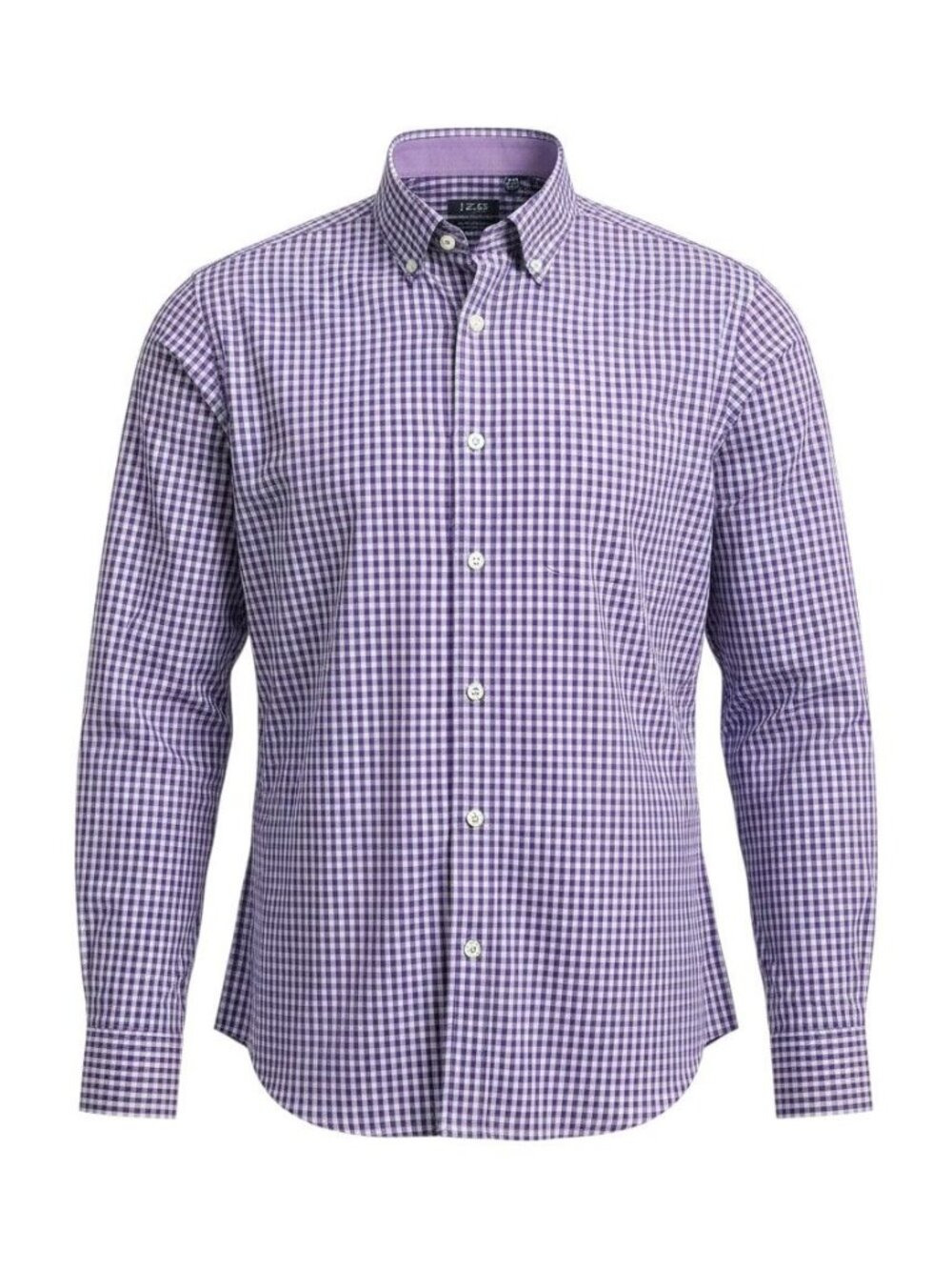 Izod Mens Purple Gingham Classic Fit Long Sleeve Button-Down Shirt XL